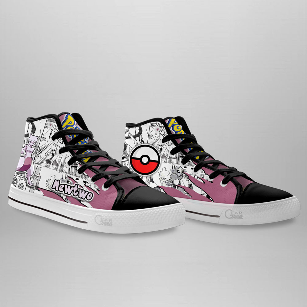 Mewtwo High Top Shoes Custom Pokemon Anime Sneakers Mix Manga