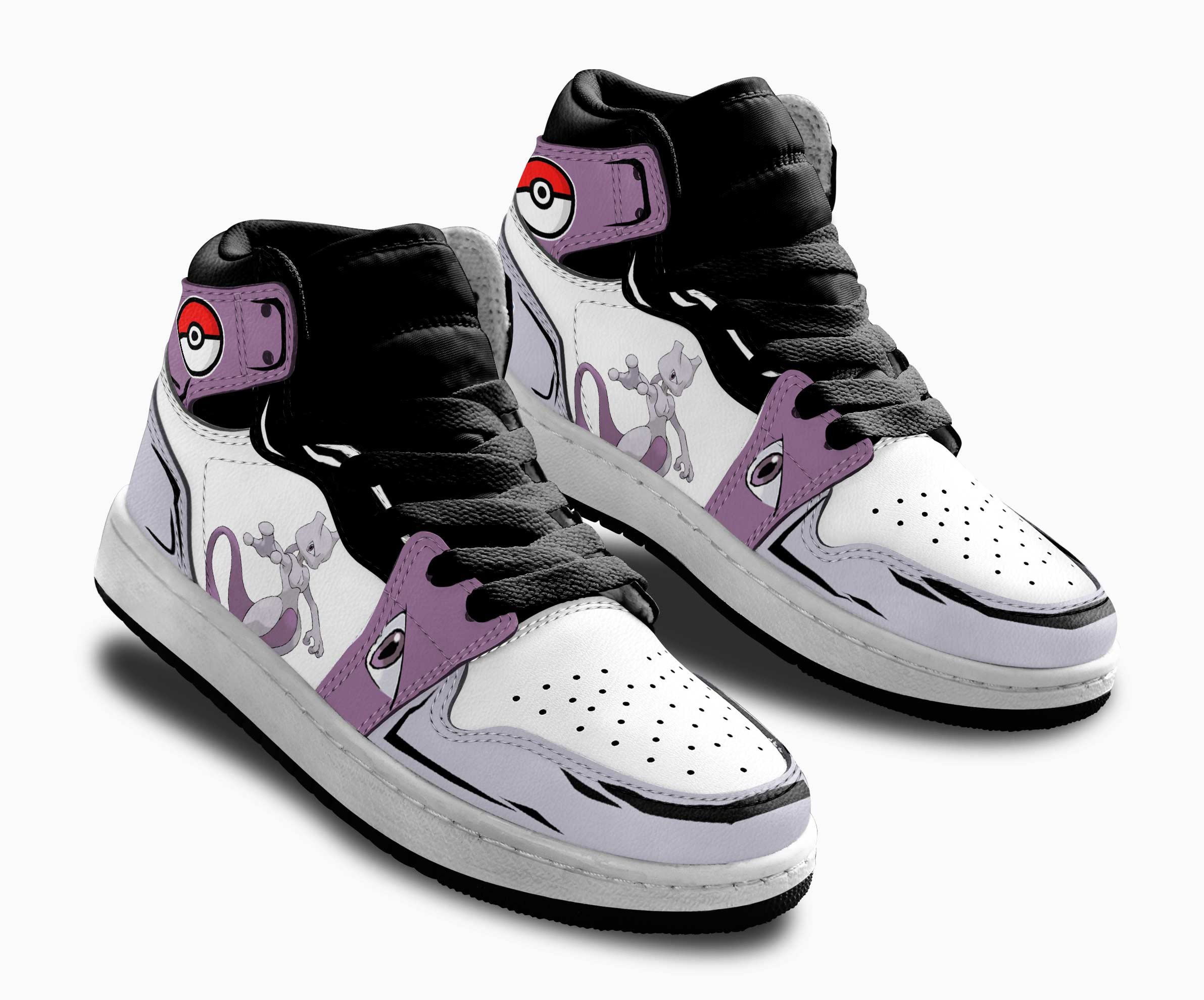 Mewtwo Kids Sneakers Custom Anime Pokemon Shoes For Kids