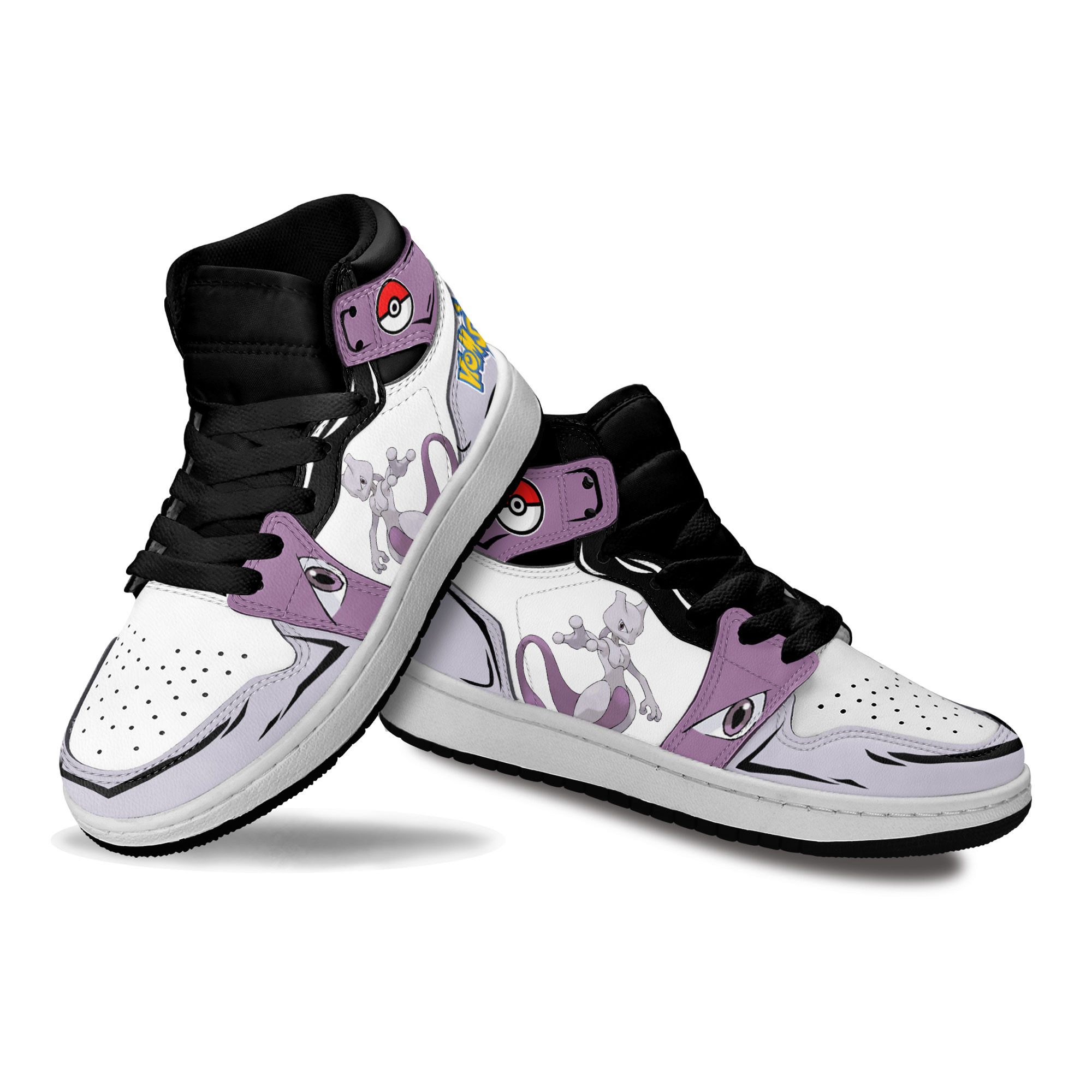 Mewtwo Kids Sneakers Custom Anime Pokemon Shoes For Kids
