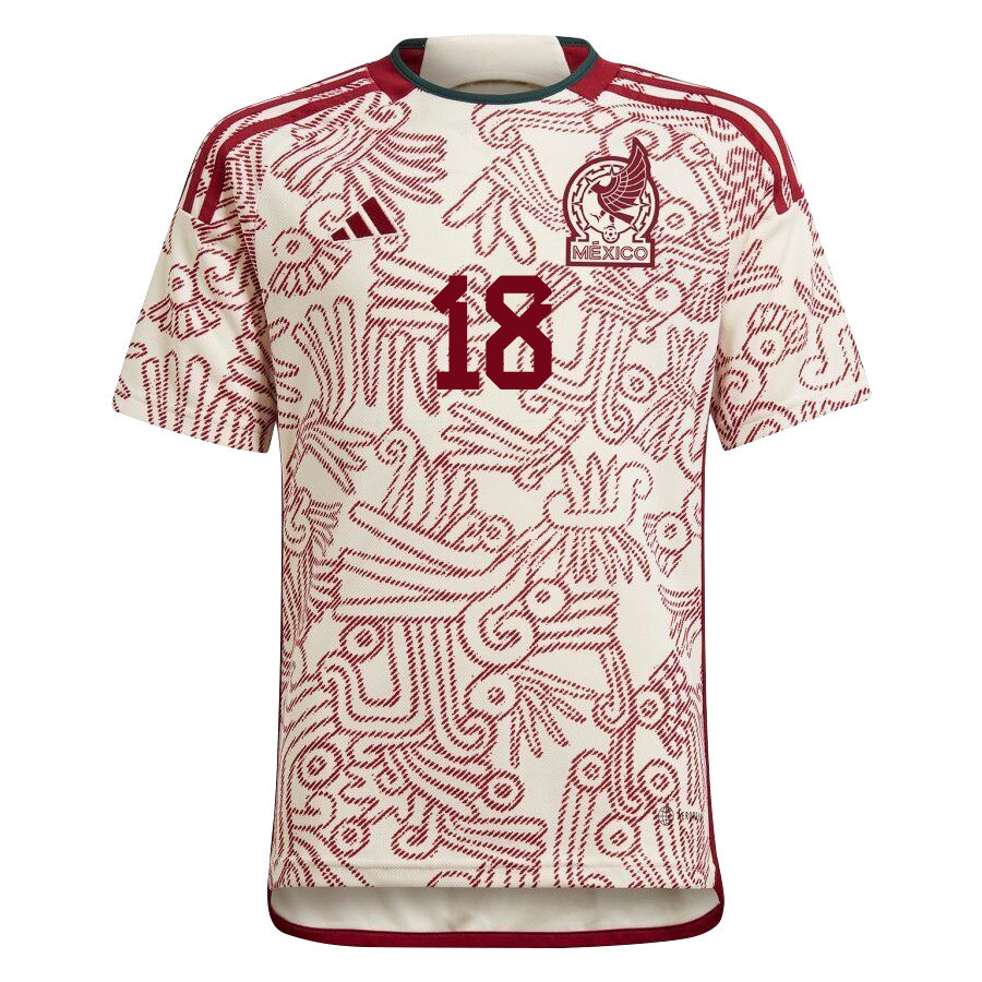 Mexico National Team 2022-23 Qatar World Cup Erik Lira 18 Away Men Soccer Jersey – White