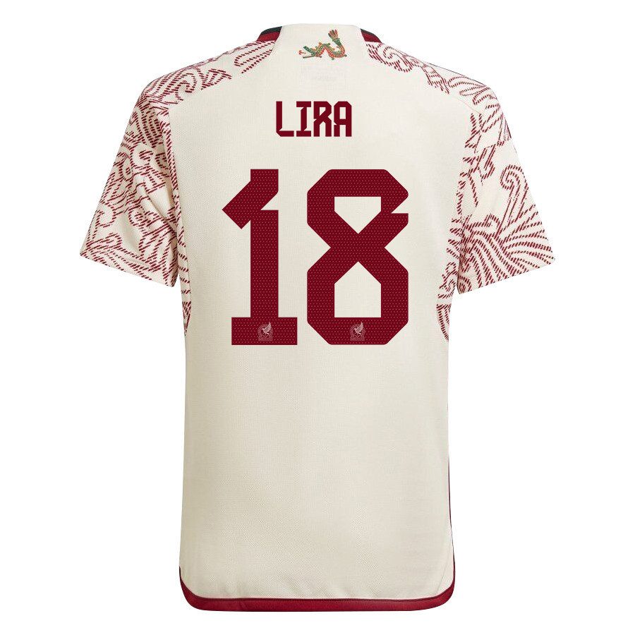 Mexico National Team 2022-23 Qatar World Cup Erik Lira 18 Away Men Soccer Jersey – White