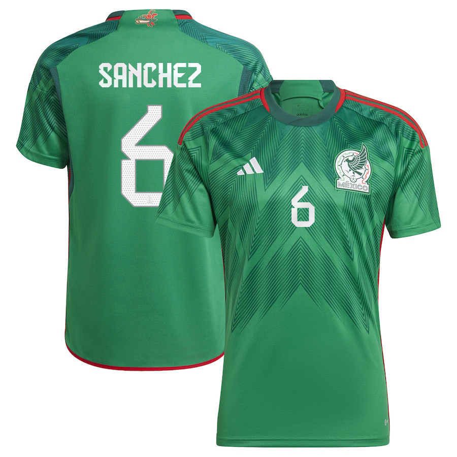 Mexico National Team 2022 Qatar World Cup Erick Sanchez 6 Green Home Men Soccer Jersey – New