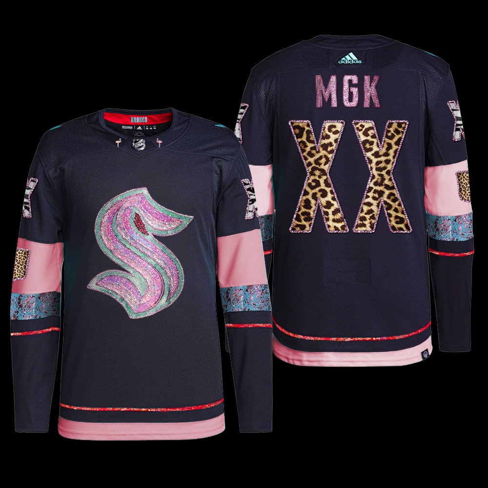 MGK XX Seattle Kraken Machine Gun Kelly Jersey Diamond Limited Navy # Uniform