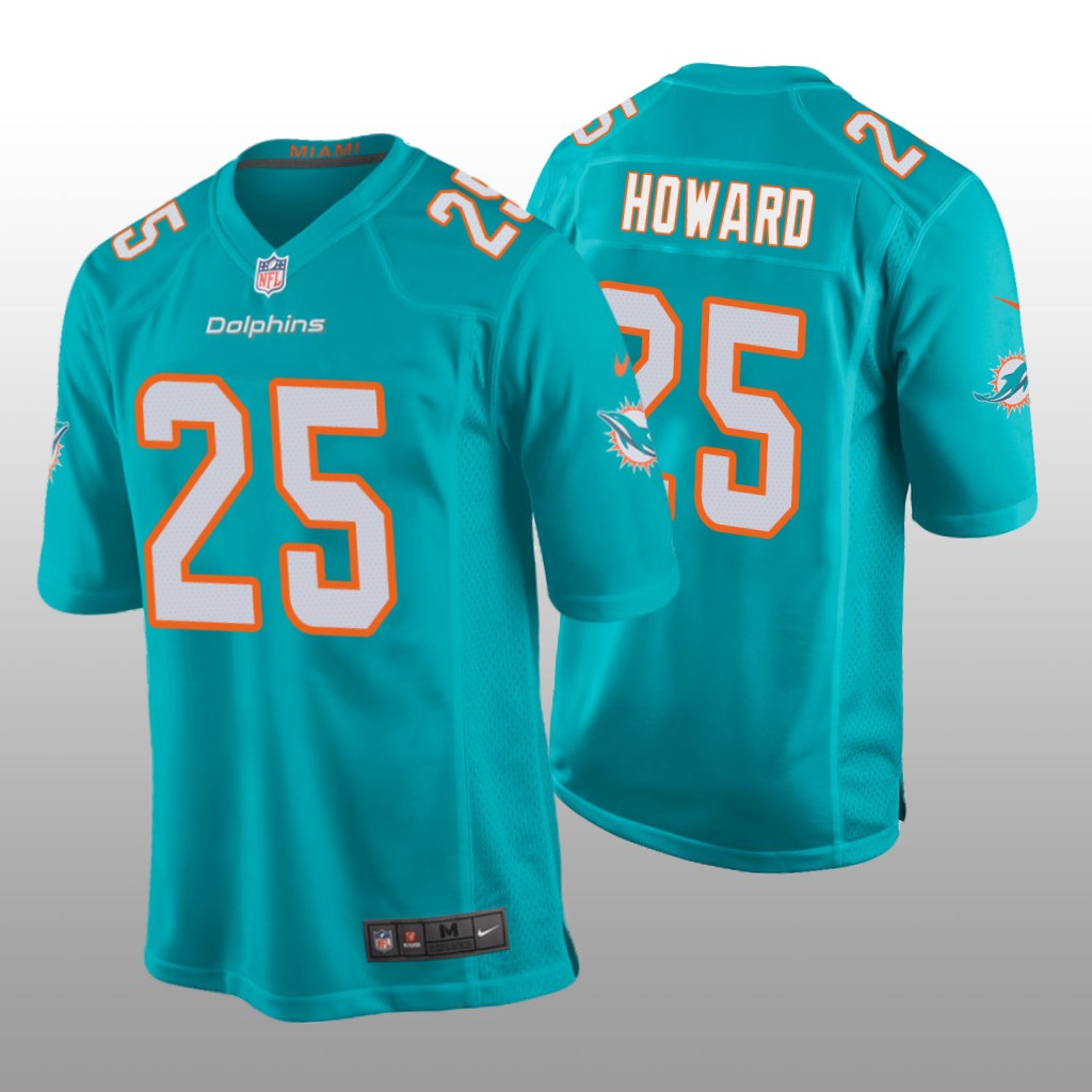 Miami Dolphins #25 Aqua Men's Xavien Howard Game Jersey