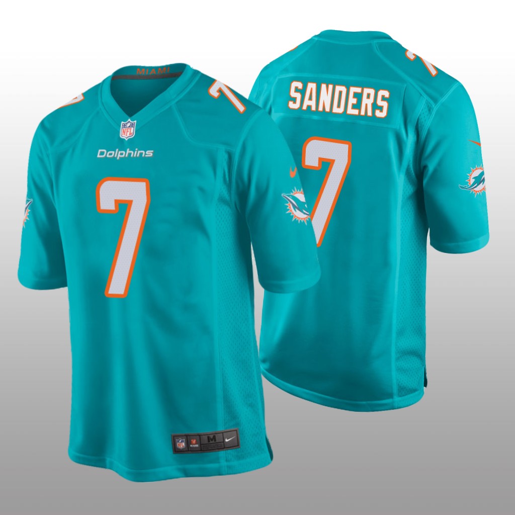 Miami Dolphins #7 Aqua Men's Jason Sanders Game Jersey