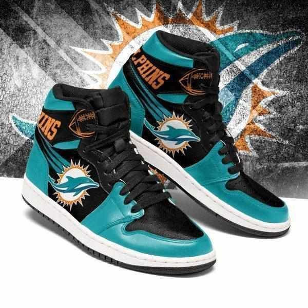 Miami Dolphins 2 Nfl Football Air Sneakers Sneakers Sport Sneakers High Top Air Jordan Sneaker, Air Jordan Hightop