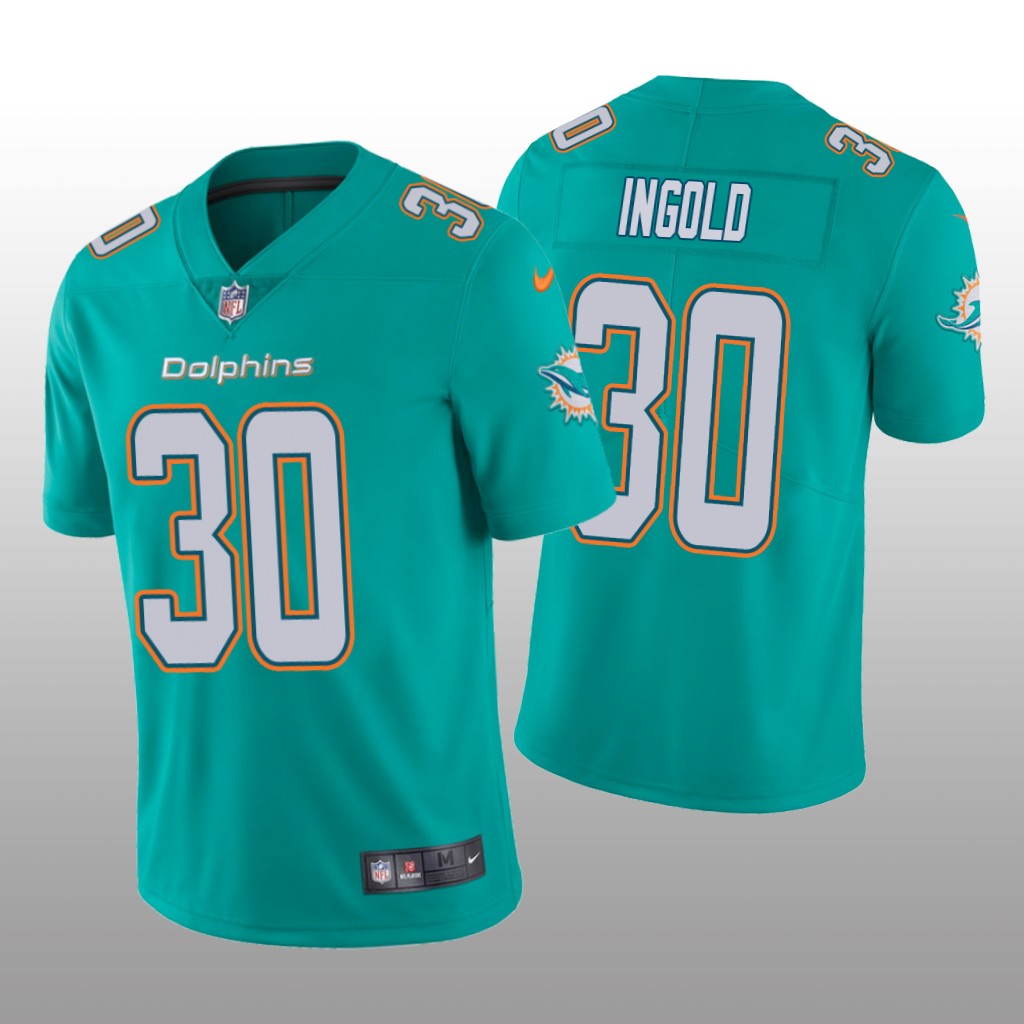 Miami Dolphins Alec Ingold Aqua Jersey Vapor Limited - Men's