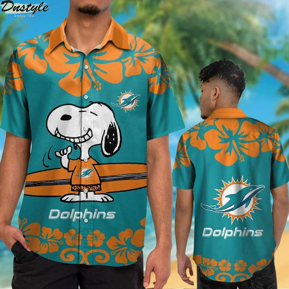 Miami dolphins and snoopy Hawaiian Shirt