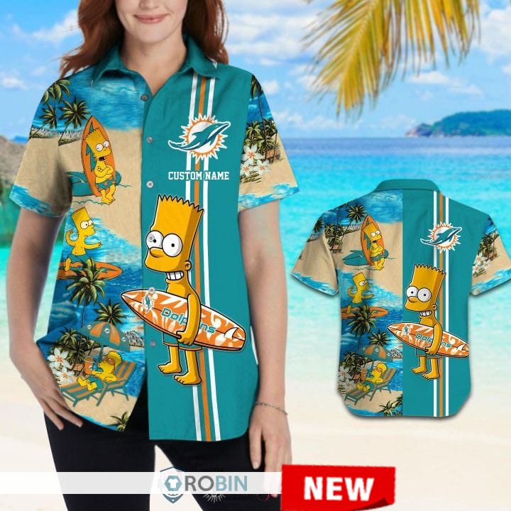 Miami Dolphins Bart Simpson Hawaiian Shirt