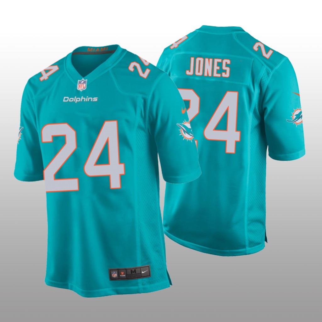 Miami Dolphins Byron Jones Aqua Jersey Game - Youth