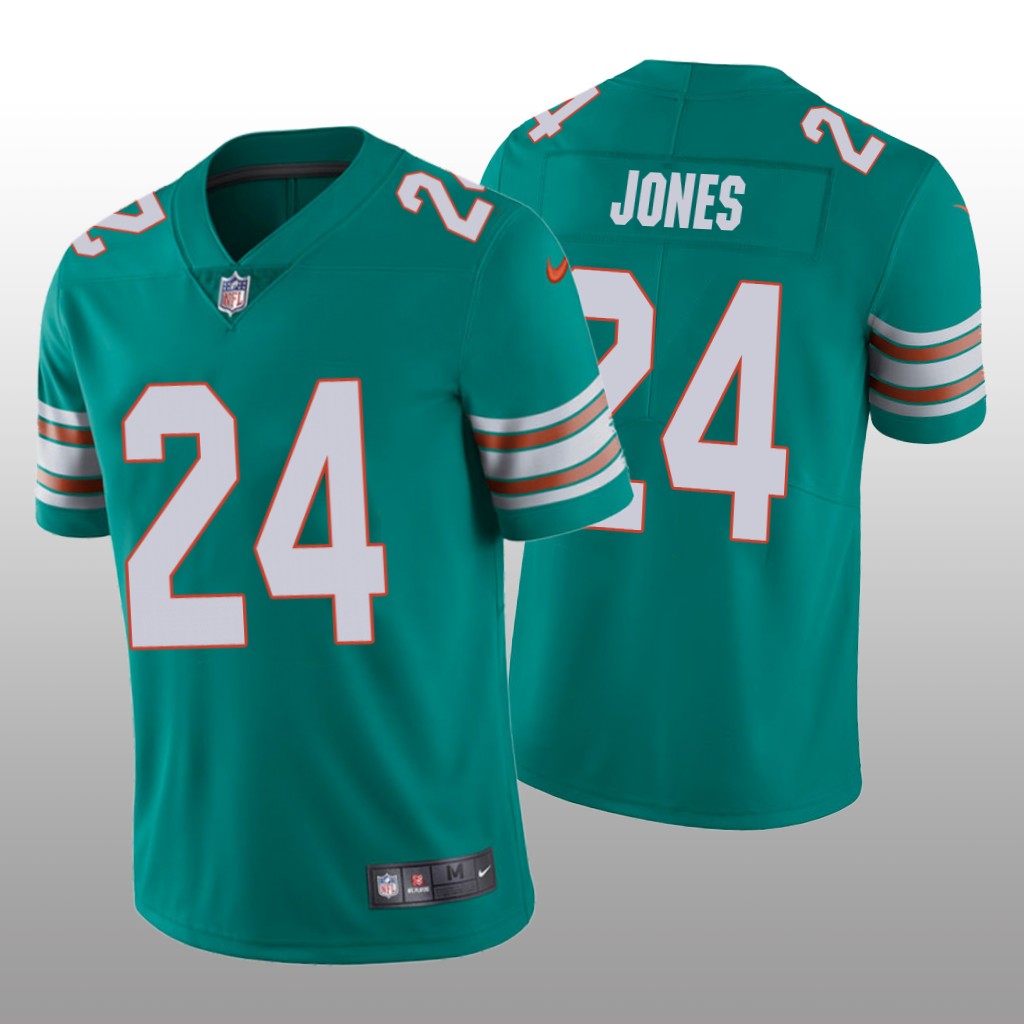 Miami Dolphins Byron Jones Aqua Jersey Vapor Limited - Men's