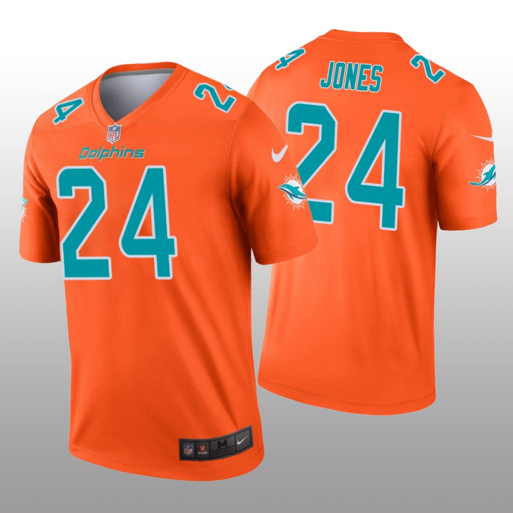Miami Dolphins Byron Jones Orange Jersey Inverted Legend - Men's