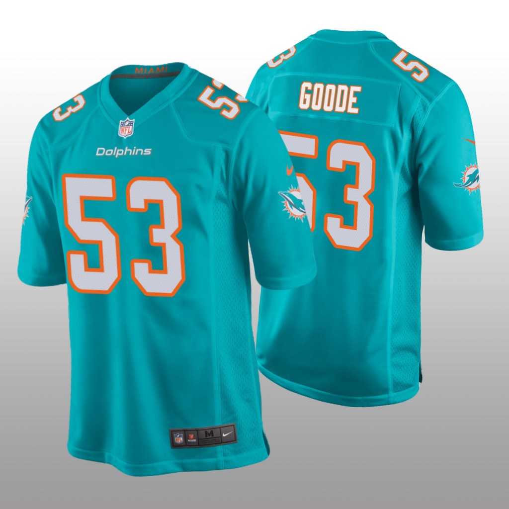 Miami Dolphins Cameron Goode Aqua Jersey Game Men's
