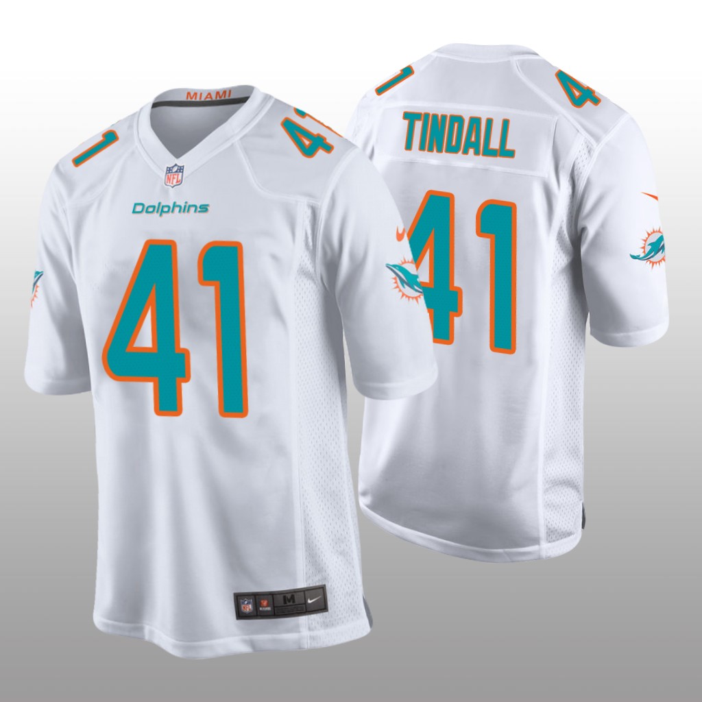 Miami Dolphins Channing Tindall White Jersey Game - Men's