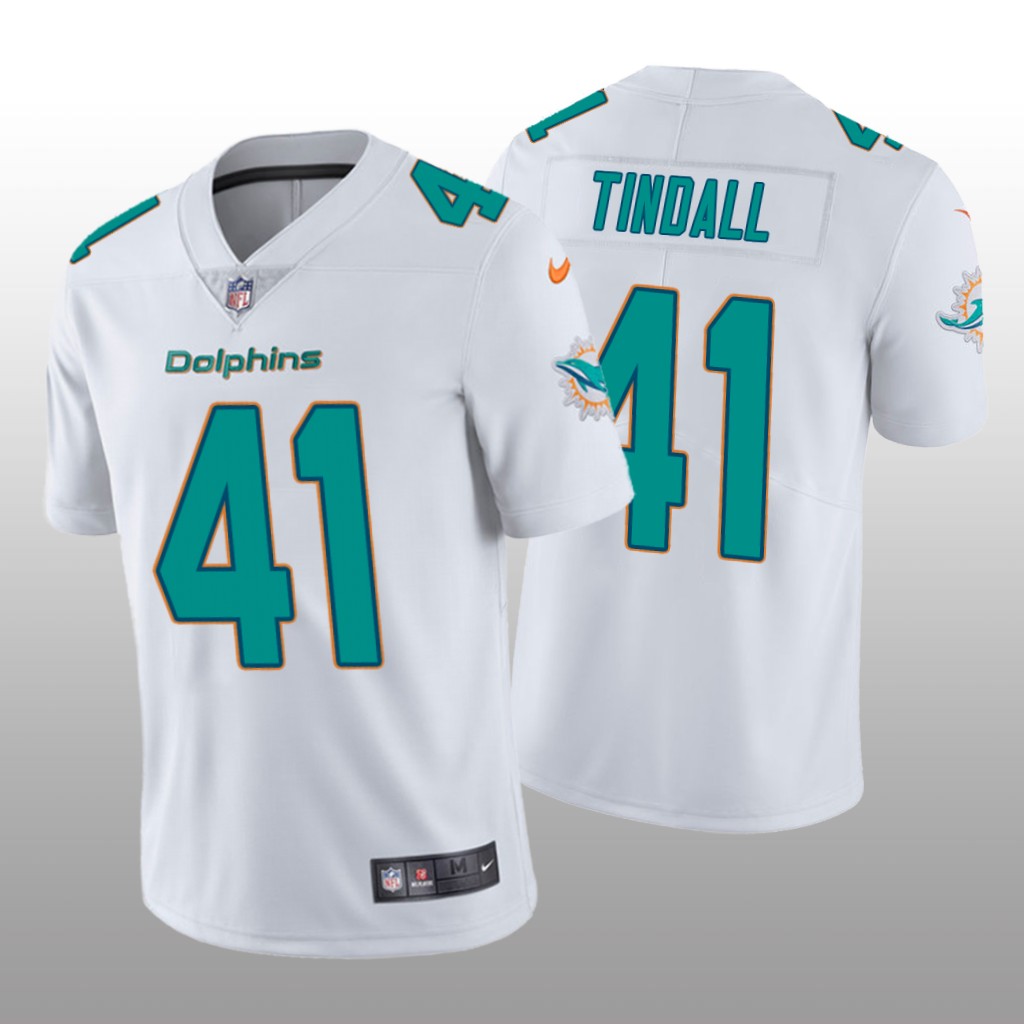 Miami Dolphins Channing Tindall White Jersey Vapor Limited - Men's