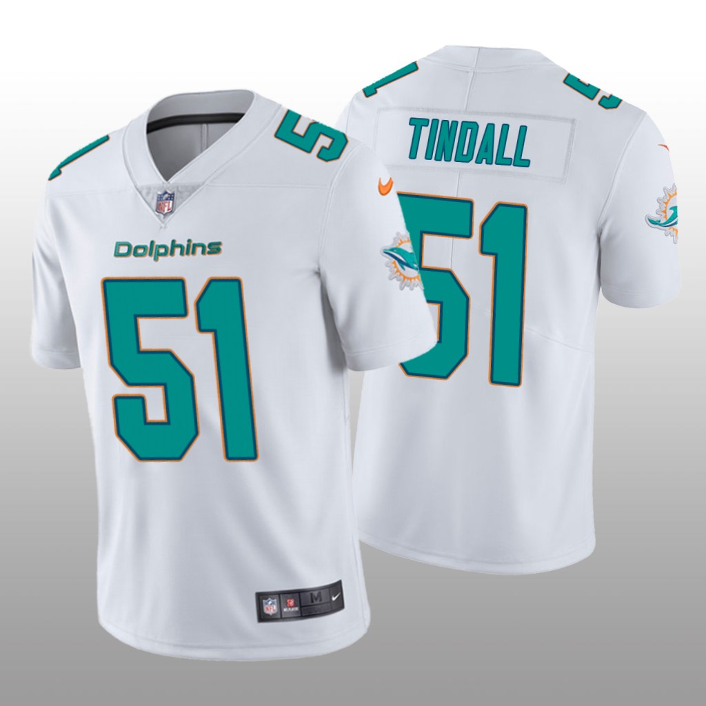 Miami Dolphins Channing Tindall White Jersey Vapor Limited - Men's