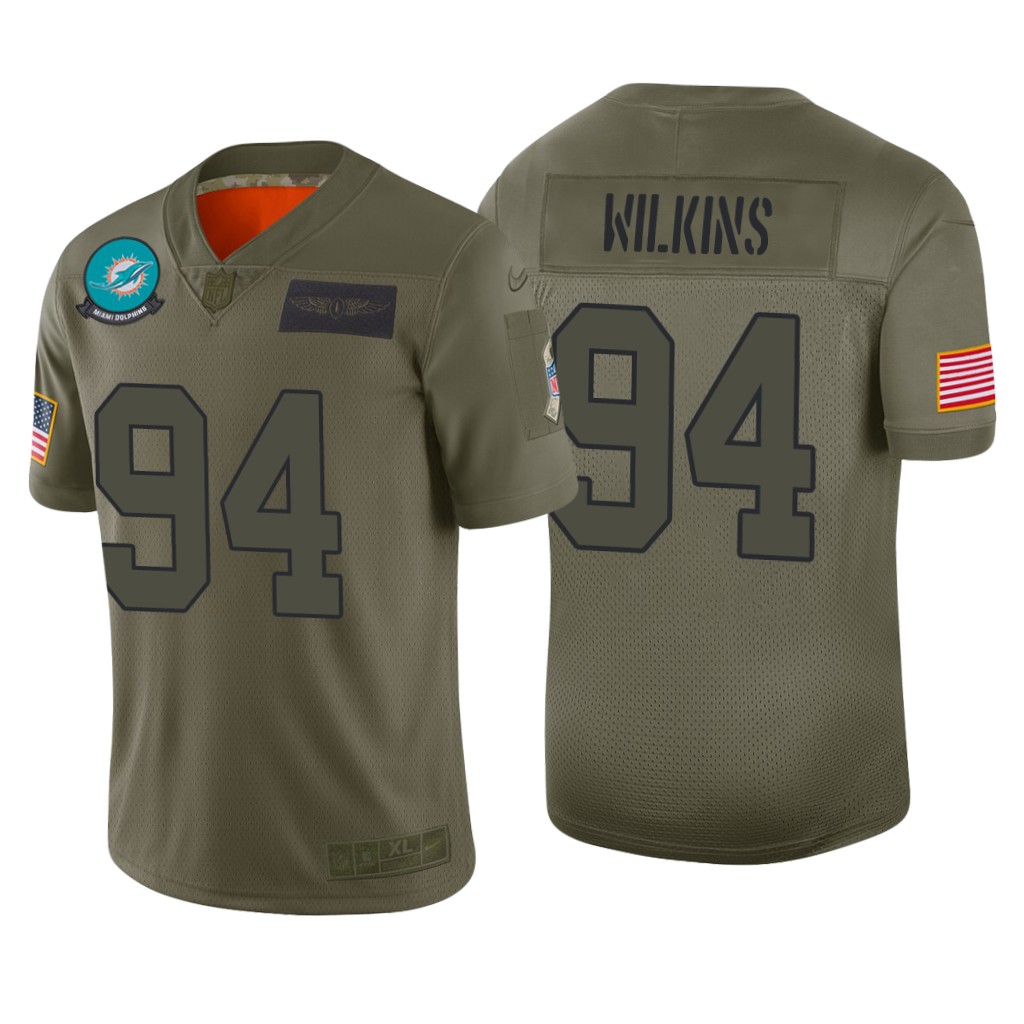 Miami Dolphins Christian Wilkins Camo Limited Jersey 2019 Salute to Service - Men's