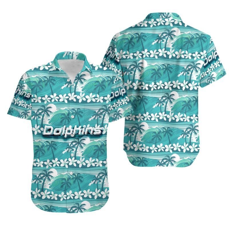 Miami Dolphins Coconut Trees1 Hawaiian Shirt