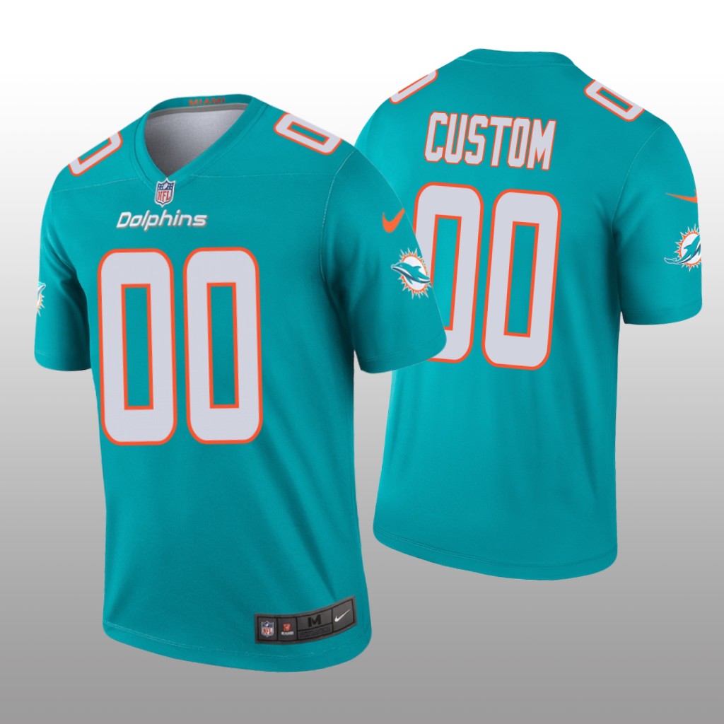 Miami Dolphins Custom Aqua Jersey Legend - Men's