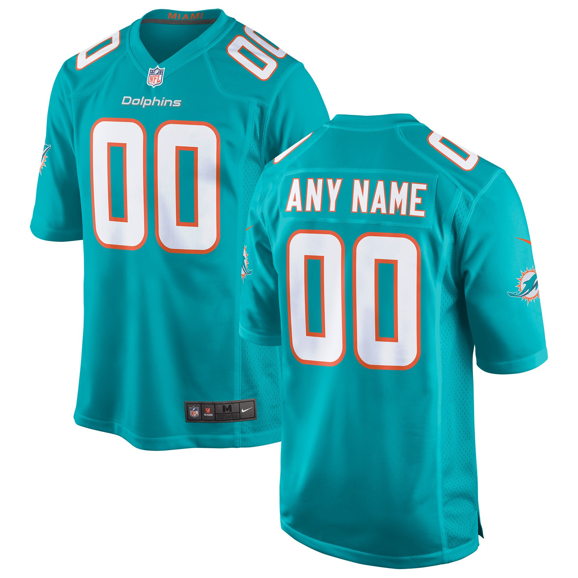 Miami Dolphins Custom Teal Jersey - All Stitched 