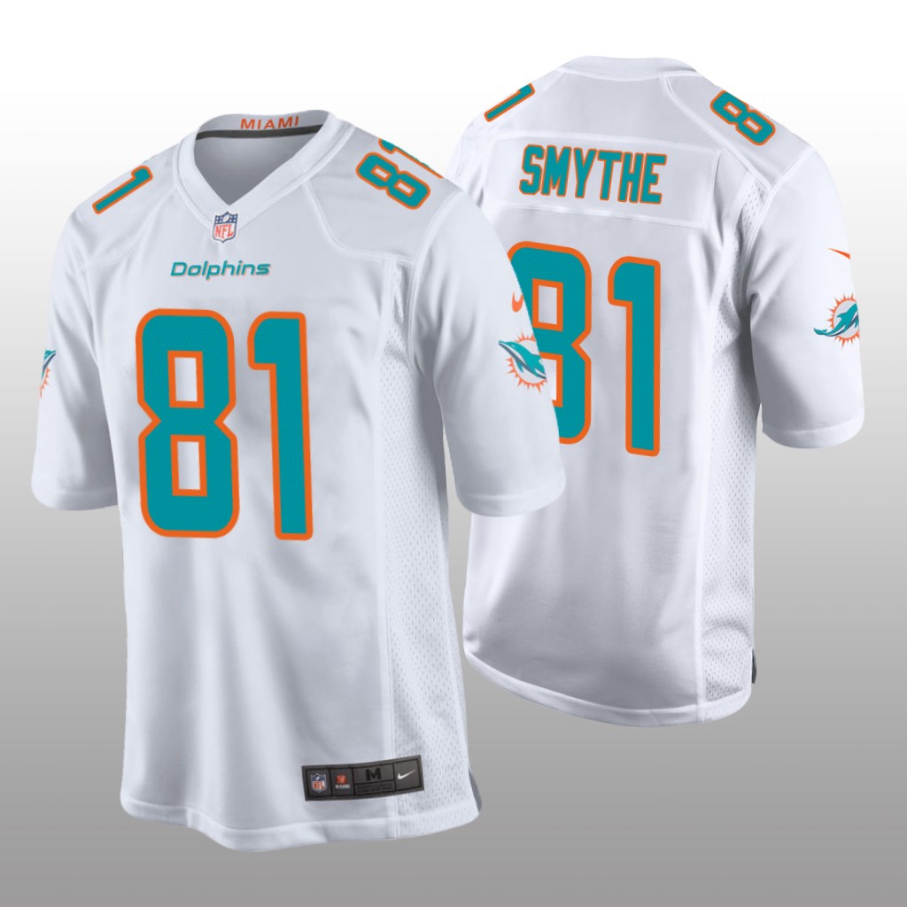 Miami Dolphins Durham Smythe White Jersey Game - Men's