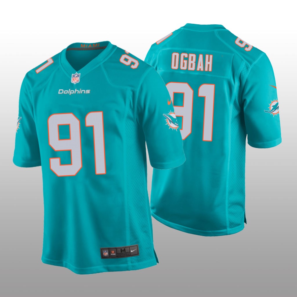 Miami Dolphins Emmanuel Ogbah Aqua Jersey Game - Youth
