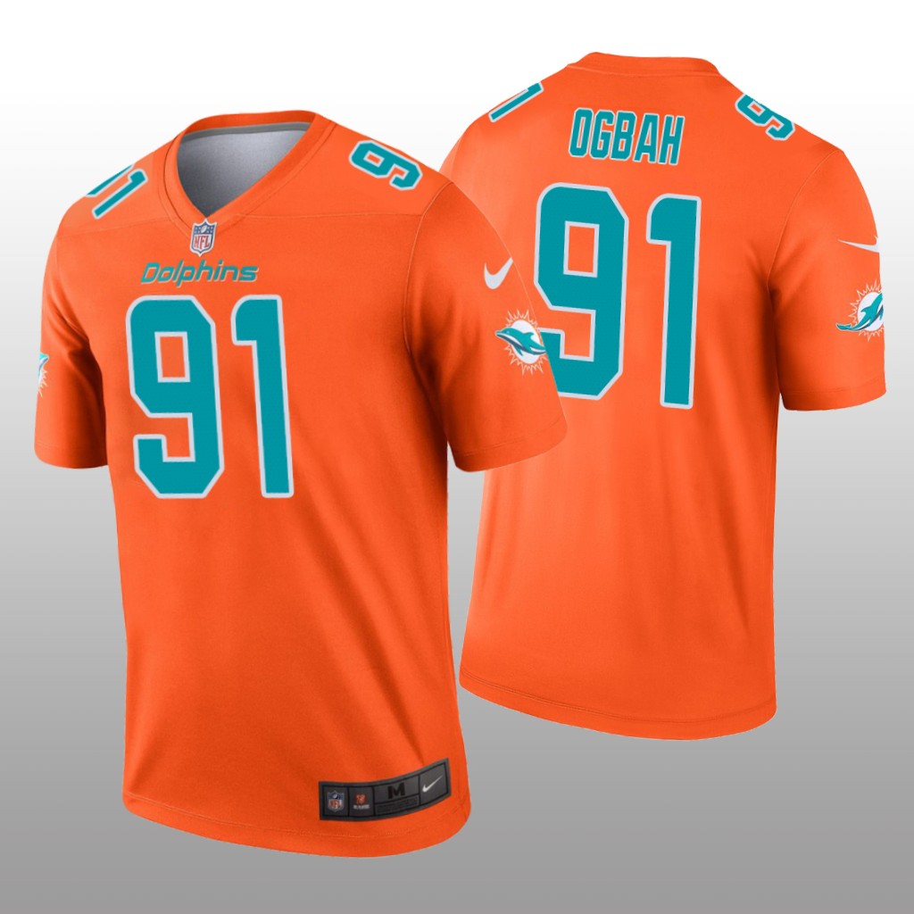 Miami Dolphins Emmanuel Ogbah Orange Jersey Inverted Legend - Men's