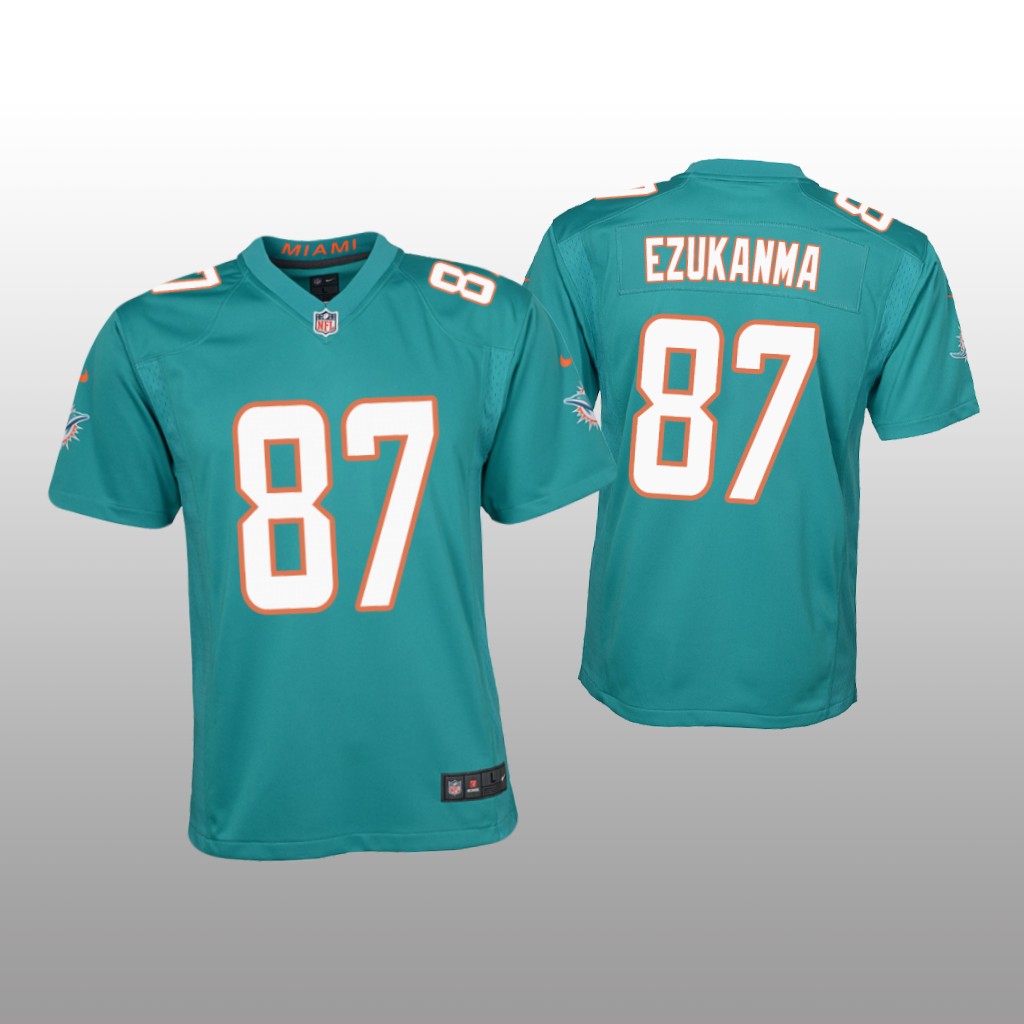 Miami Dolphins Erik Ezukanma Aqua Jersey Game - Youth