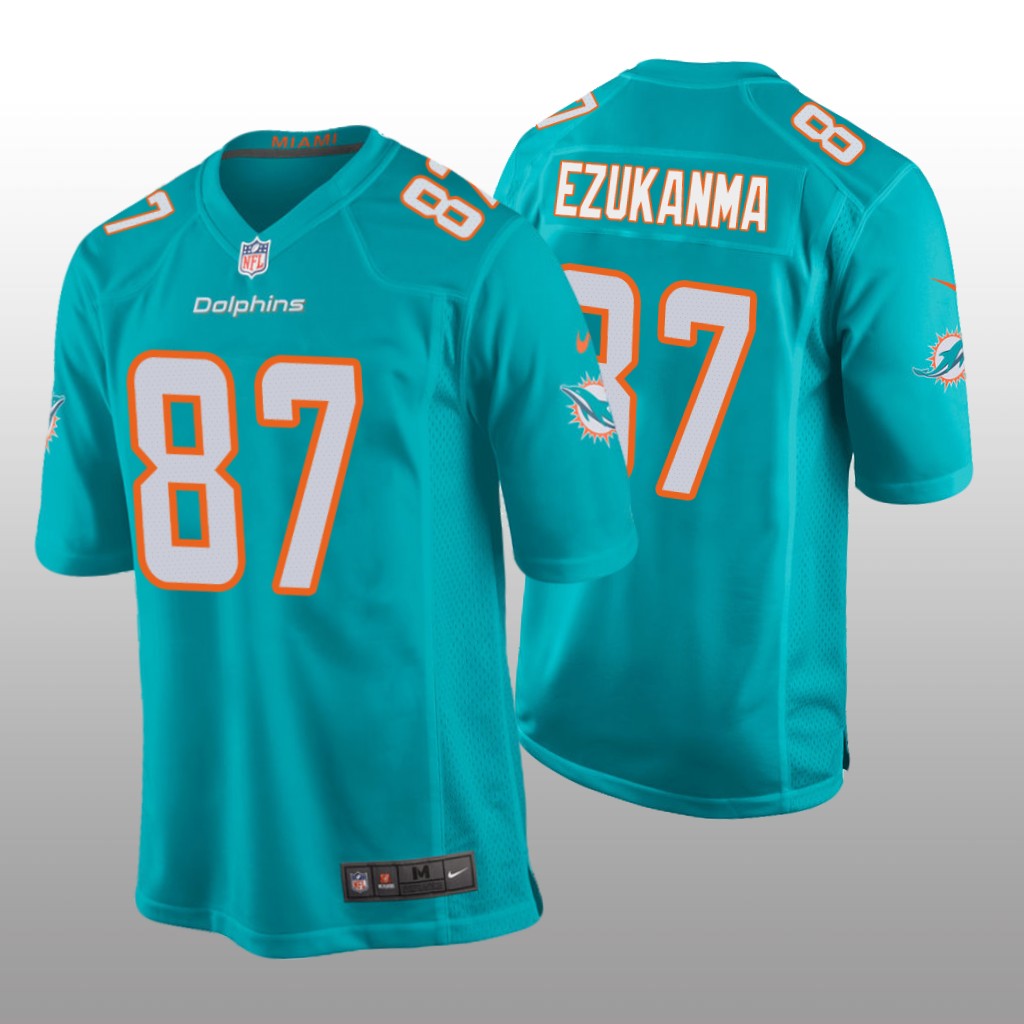 Miami Dolphins Erik Ezukanma Aqua Jersey Game Men's