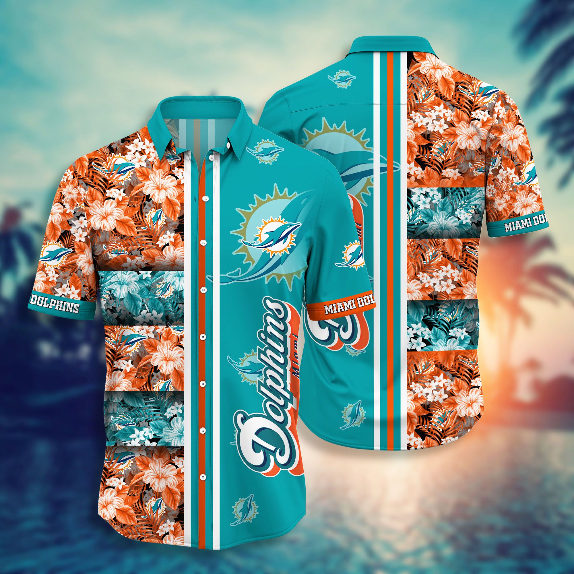 Miami Dolphins Floral3 Hawaiian Shirt