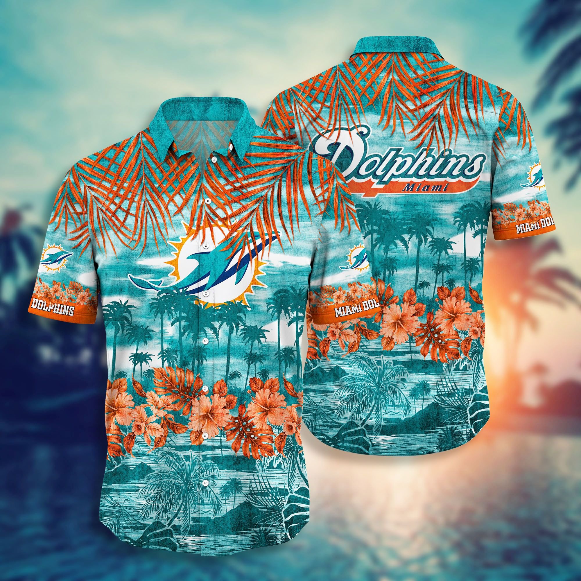 Miami Dolphins Floral Tropical Hawaiian Shirt