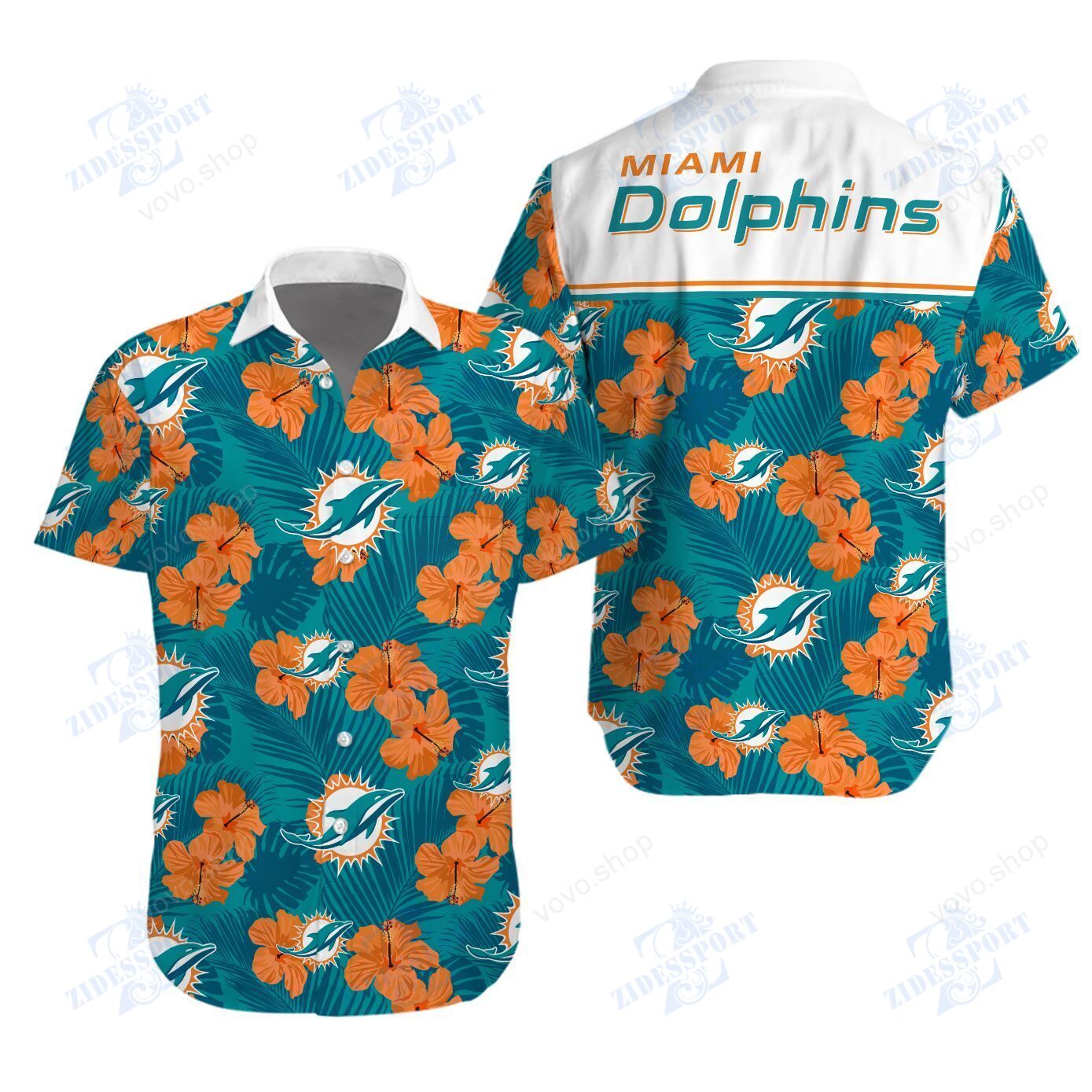 Miami Dolphins Flower Floral Summer Hawaiian Shirt