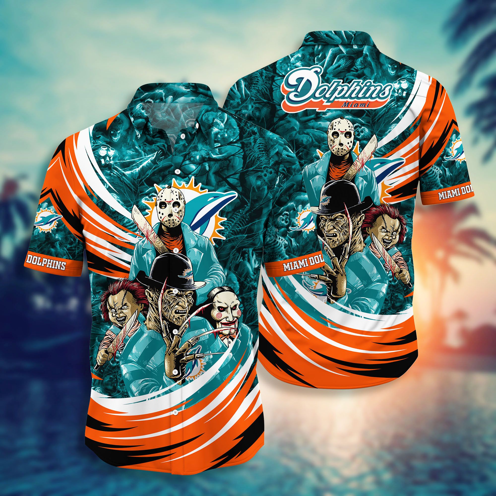 Miami Dolphins Halloween Hawaiian Shirt