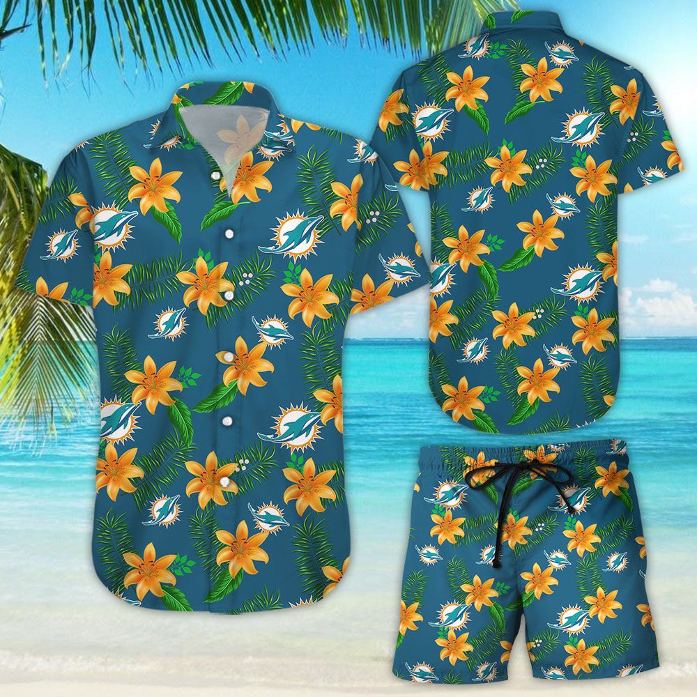 Miami Dolphins Hawaiian Aloha Shirt Hawaiians Beach Shirt