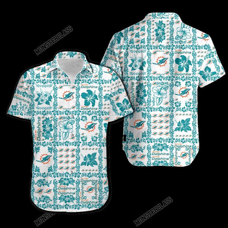 Miami Dolphins Hibiscus Hawaiian Shirt