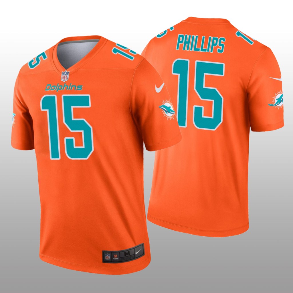 Miami Dolphins Jaelan Phillips Orange Jersey Inverted Legend - Men's