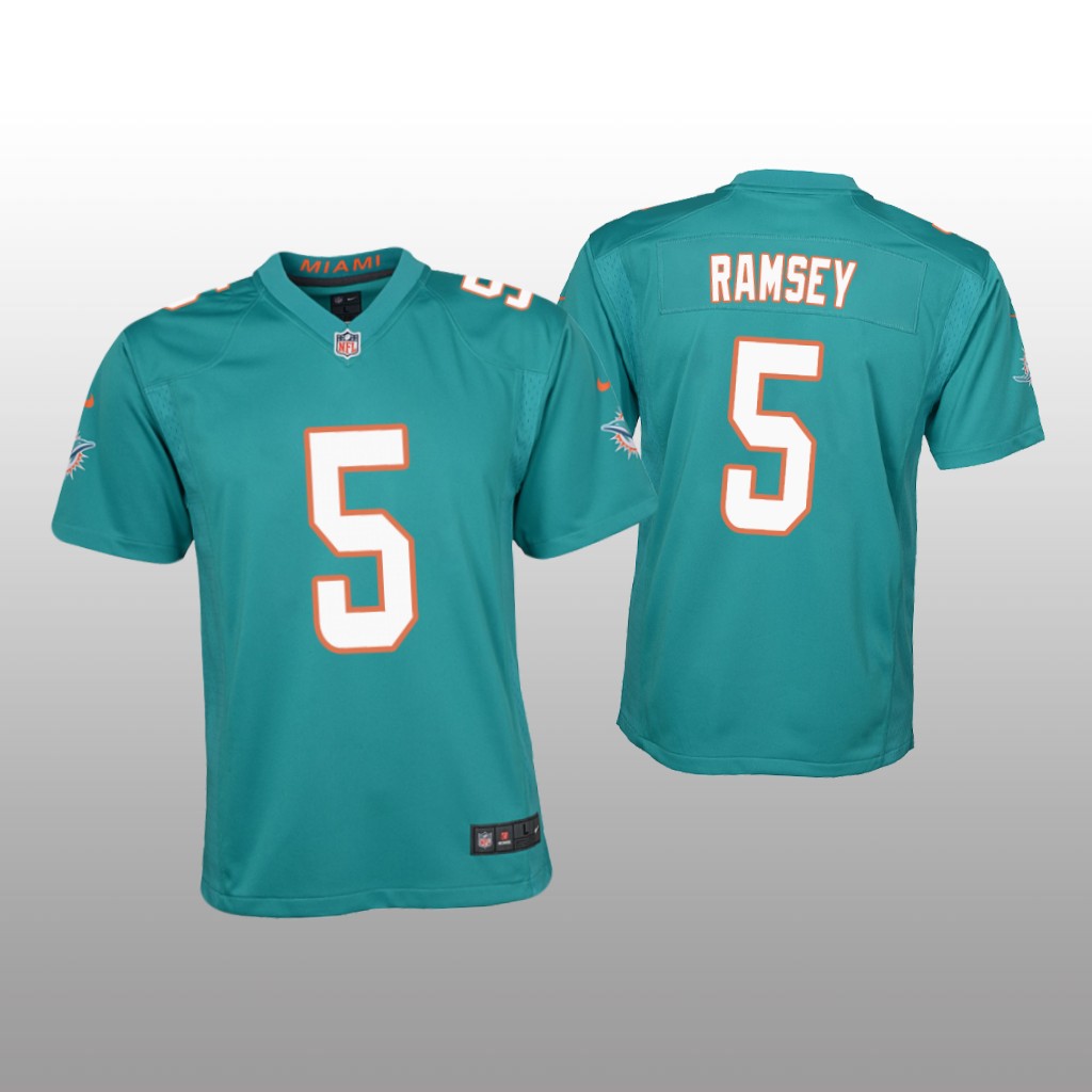 Miami Dolphins Jalen Ramsey Aqua Jersey Game - Youth