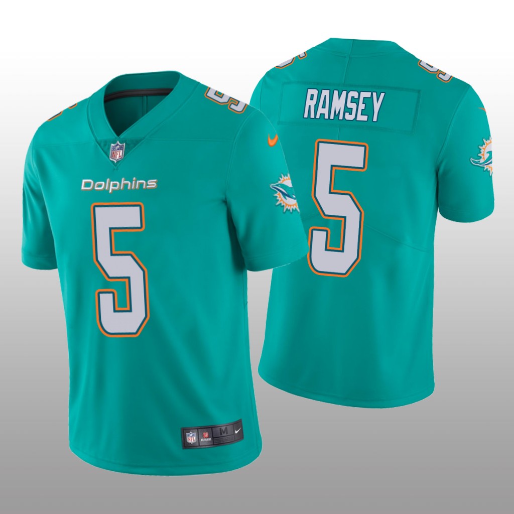 Miami Dolphins Jalen Ramsey Aqua Jersey Vapor Limited - Men's