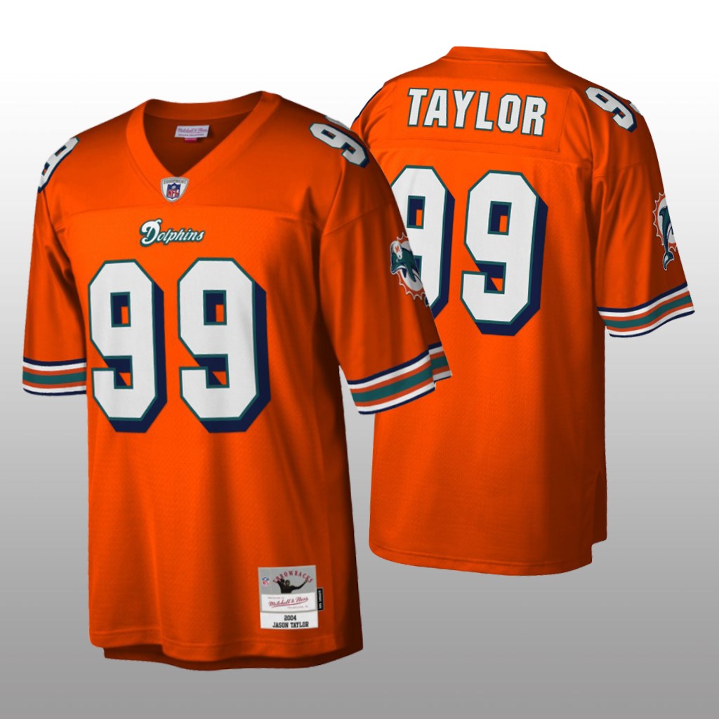 Miami Dolphins Jason Taylor Mitchell & Ness Orange Legacy Jersey - Men's