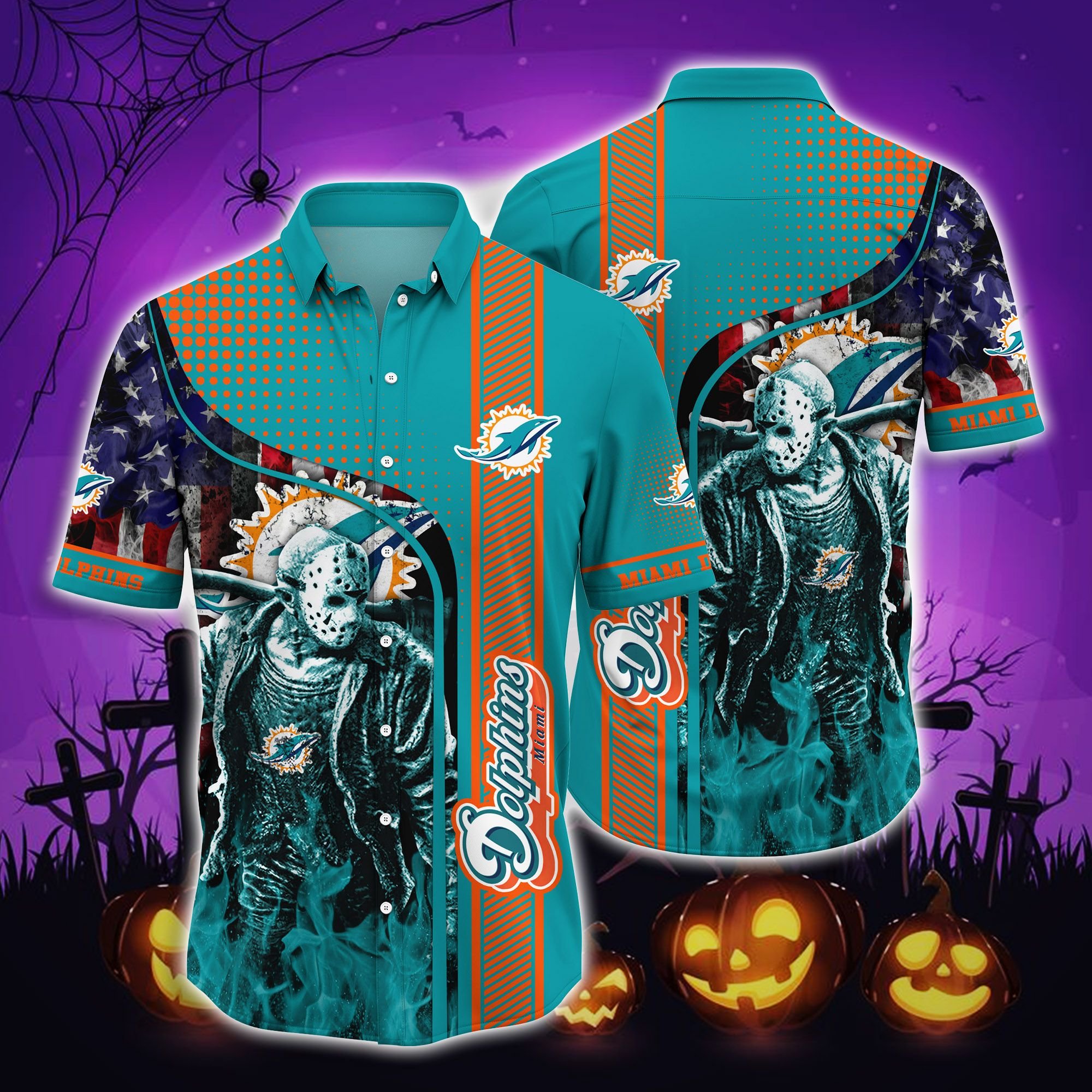 Miami Dolphins Jason Voorhees Hawaiian Shirt