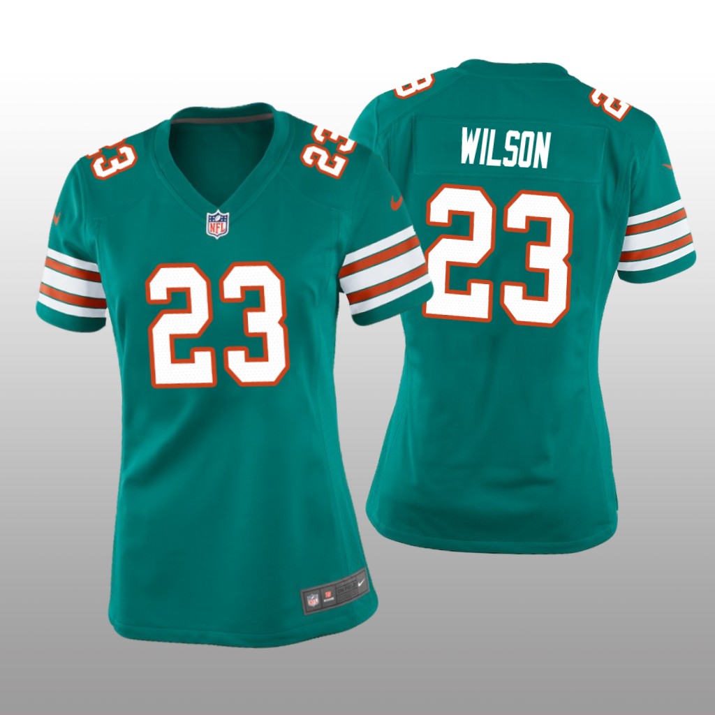 Miami Dolphins Jeff Wilson Aqua Jersey Throwback Game - Women's