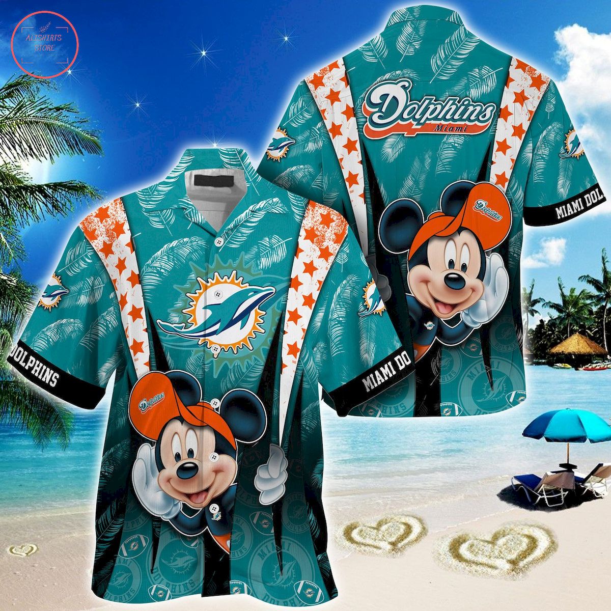 Miami Dolphins Mickey Mouse Ball Hawaiian Shirt