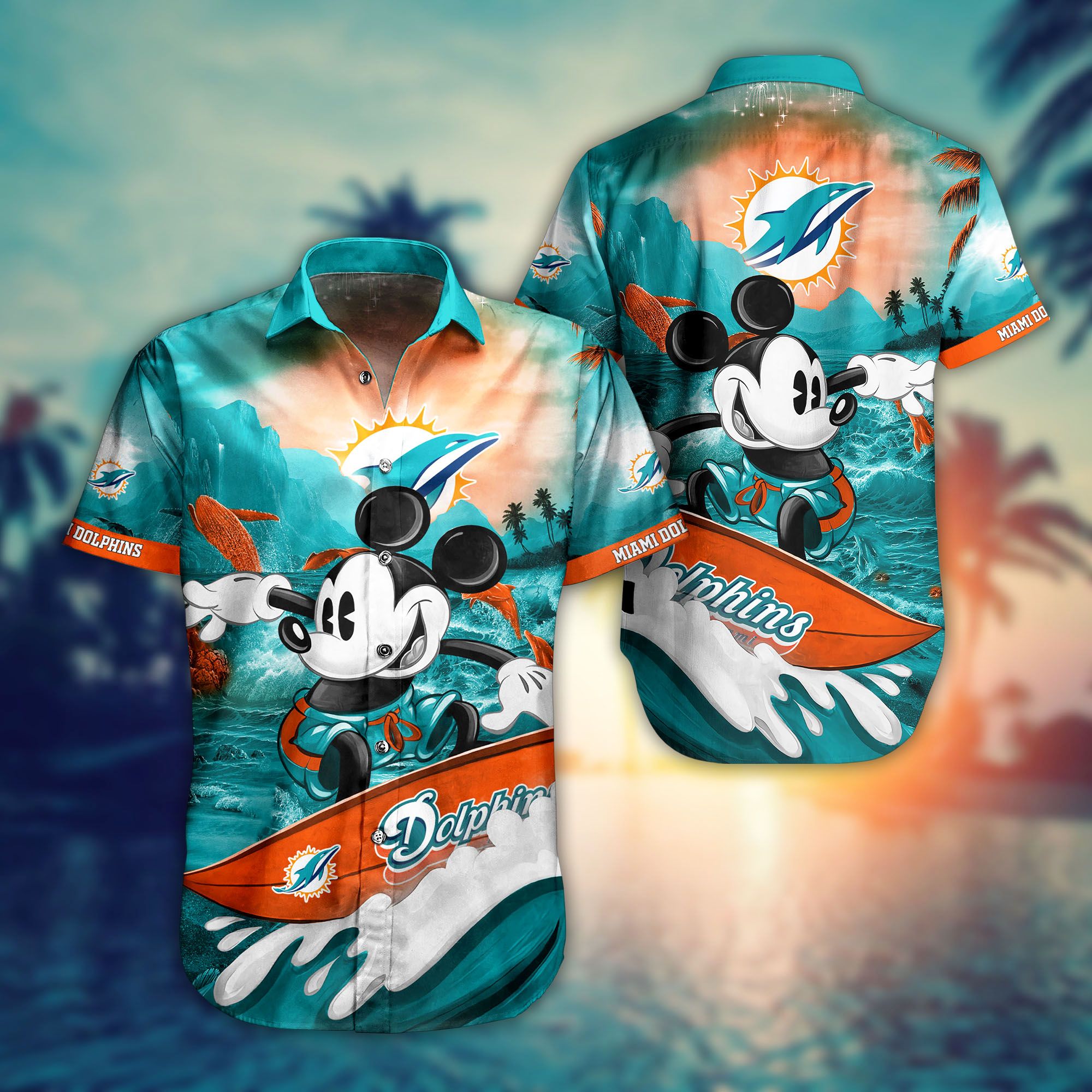 Miami Dolphins Mickey Mouse Summer Hawaiian Shirt