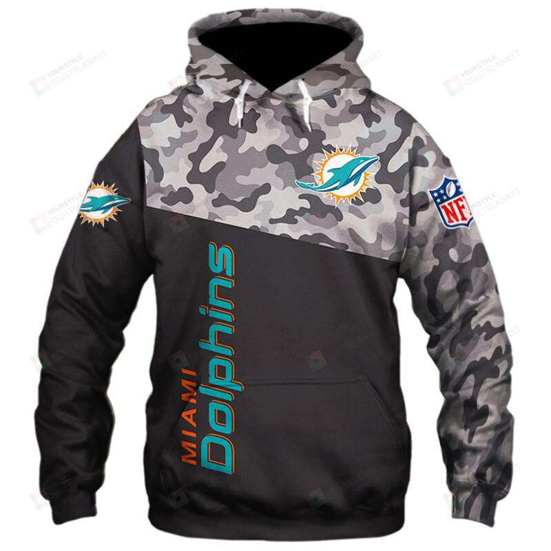 Miami Dolphins Military 3D All Over Print Hoodie Hoodie