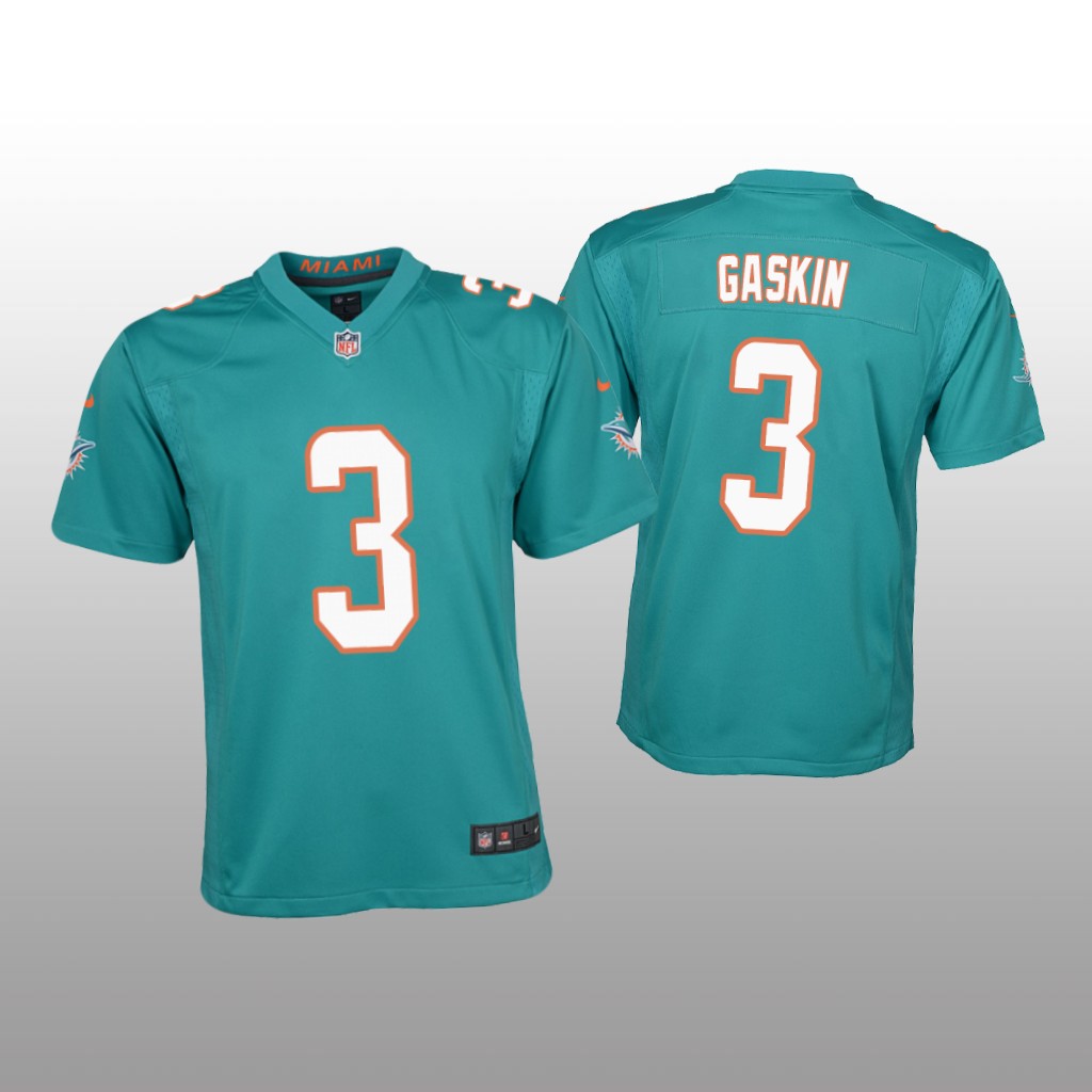 Miami Dolphins Myles Gaskin Aqua Jersey Game - Youth