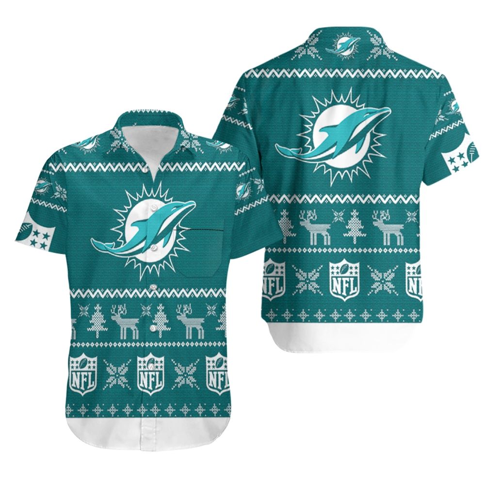 Miami Dolphins NFL Christmas 3D Hawaiian Shirt