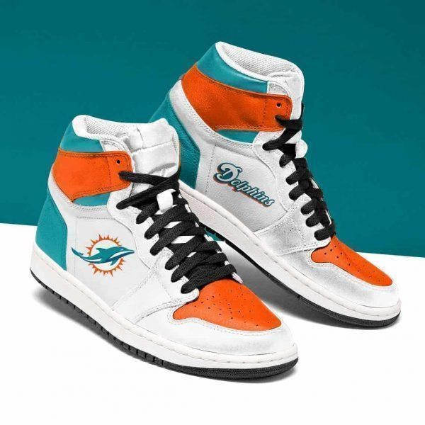 Miami Dolphins Nfl Football Sneaker Sneakers Shoes Sport Sneakers High Top Air Jordan Sneaker, Air Jordan Hightop