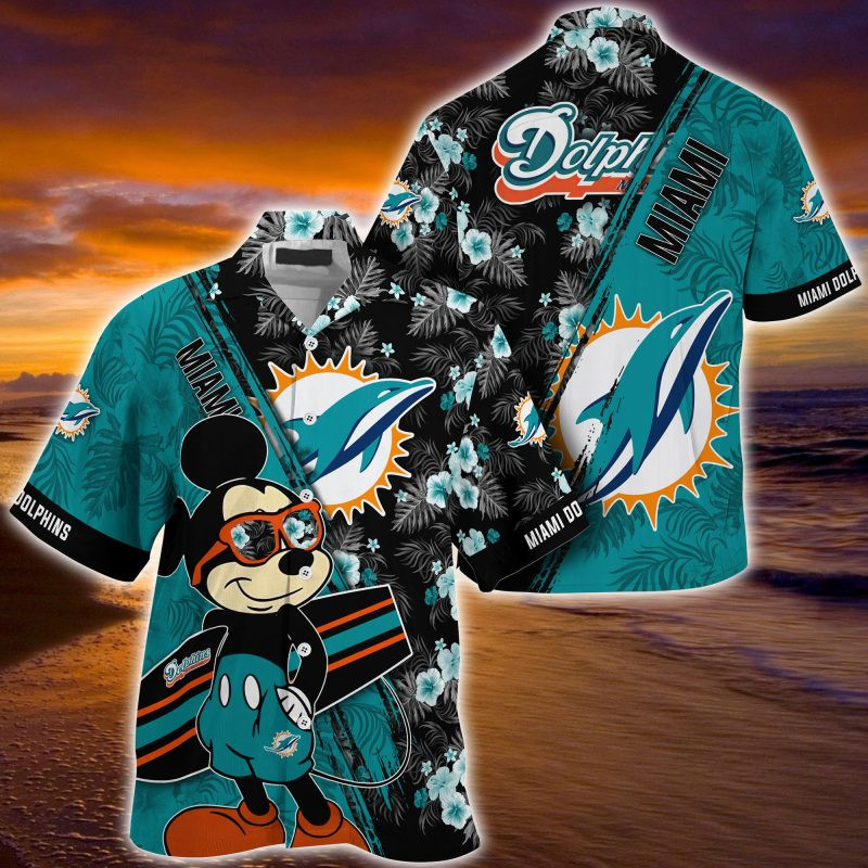 Miami Dolphins NFL Summer – Hawaii Shirt For This Season – Gift For Sport Lovers Mickey And Floral Pattern