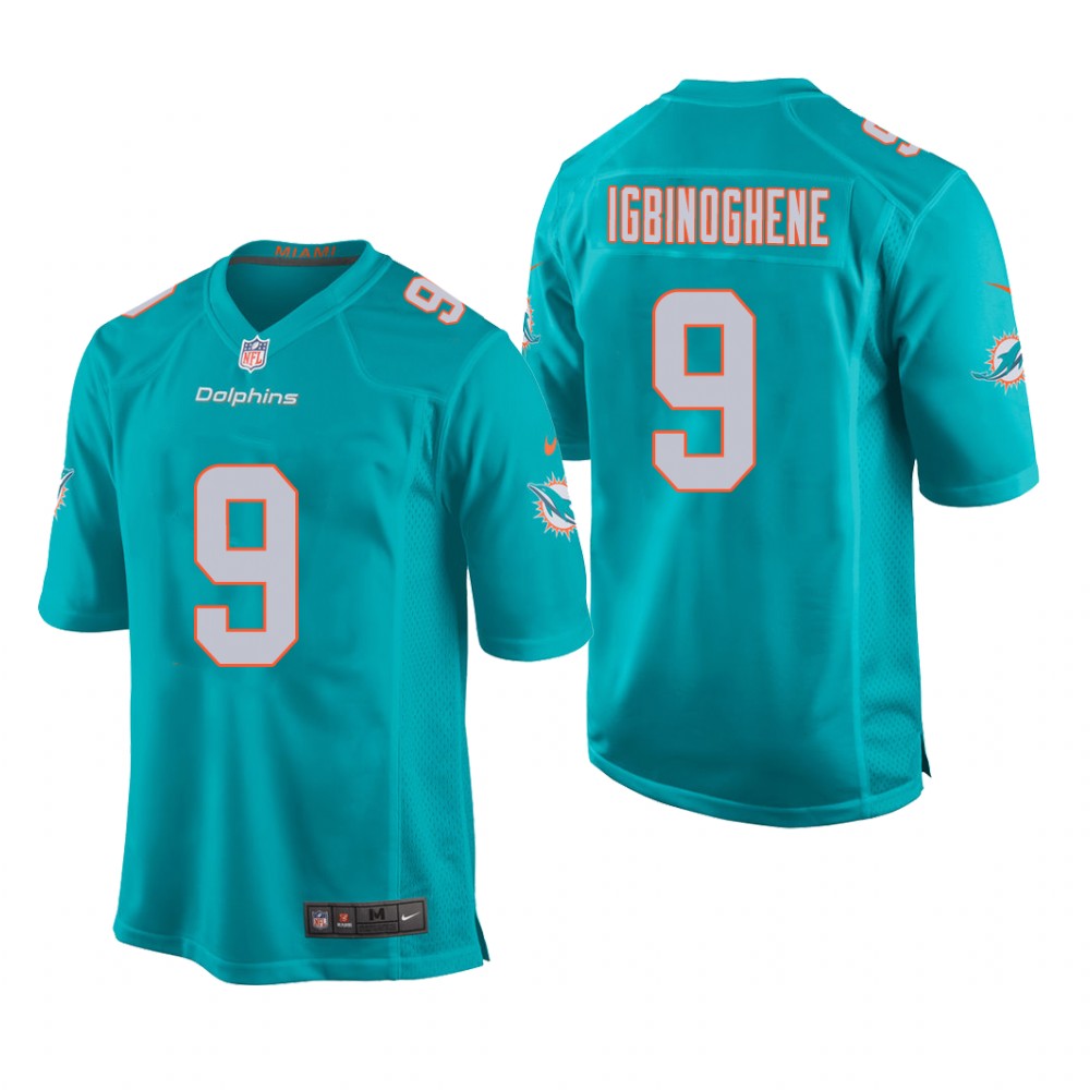 Miami Dolphins Noah Igbinoghene Aqua Jersey Game - Youth
