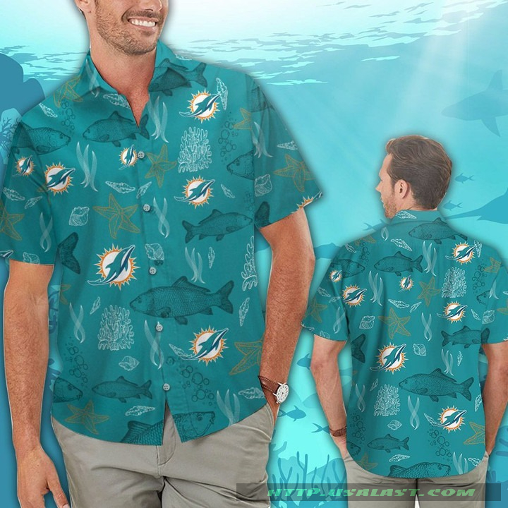 Miami Dolphins Ocean Fishes Hawaiian Shirt